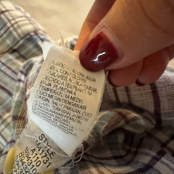 LUCKY BRAND CALIFORNIA FIT MENS LONG SLEEVE BUTTON DOWN LINEN PLAID SIZE L LARGE - Picture 11 of 12